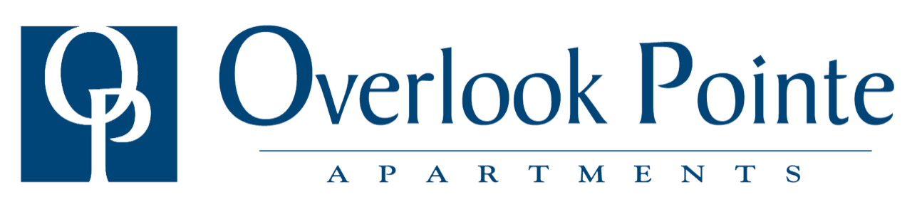 The image is a logo for Overlook Pointe Apartments.